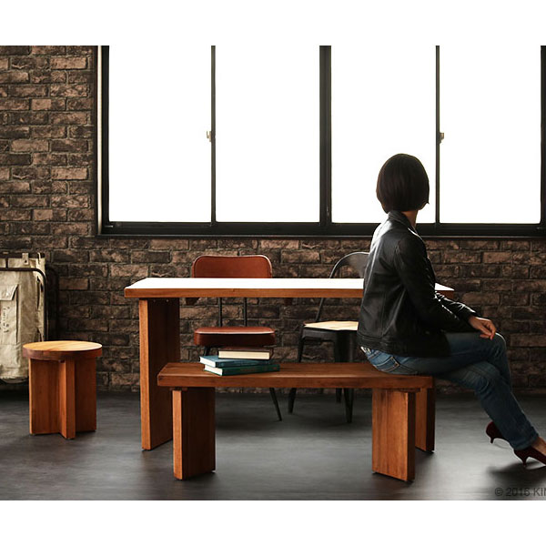 幅100㎝天然木ベンチでインダストリアルインテリア - 椅子の店