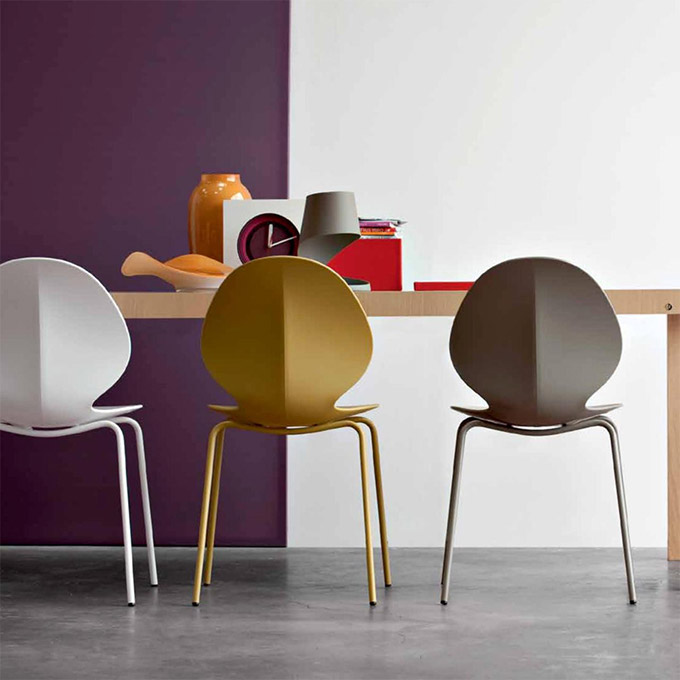 椅子・チェア【2脚セット】Calligaris カリガリス バジルチェア レッド Italy